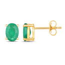1.44 Carat Genuine Zambian Emerald 10K Yellow Gold Earrings-2