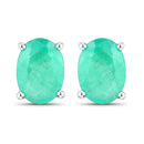 1.44 Carat Genuine Zambian Emerald 14K White Gold Earrings-2