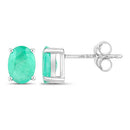 1.44 Carat Genuine Zambian Emerald 14K White Gold Earrings-3