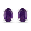0.76 Carat Genuine Amethyst .925 Sterling Silver Earrings-1