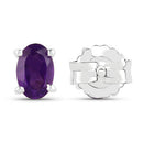 0.76 Carat Genuine Amethyst .925 Sterling Silver Earrings-3