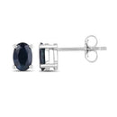 0.96 Carat Genuine Blue Sapphire 10K White Gold Earrings-2
