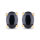0.96 Carat Genuine Blue Sapphire 10K Yellow Gold Earrings-1