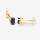 0.96 Carat Genuine Blue Sapphire 10K Yellow Gold Earrings-8