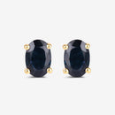 0.96 Carat Genuine Blue Sapphire 10K Yellow Gold Earrings-10
