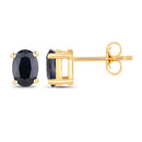 0.96 Carat Genuine Blue Sapphire 10K Yellow Gold Earrings-2