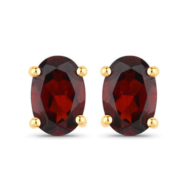 1.02 Carat Genuine Garnet .925 Sterling Silver Earrings - 0