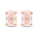 18K Rose Gold Plated 0.80 Carat Genuine Morganite .925 Sterling Silver Earrings-4