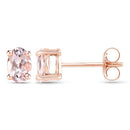 18K Rose Gold Plated 0.80 Carat Genuine Morganite .925 Sterling Silver Earrings-5