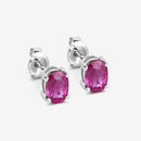 1.04 Carat Genuine Ruby 10K White Gold Earrings-6