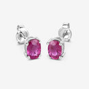 1.04 Carat Genuine Ruby 10K White Gold Earrings-7