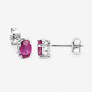 1.04 Carat Genuine Ruby 10K White Gold Earrings-8