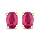 1.04 Carat Genuine Ruby 10K Yellow Gold Earrings-1