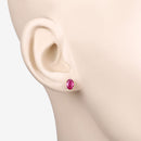 1.04 Carat Genuine Ruby 10K Yellow Gold Earrings-5