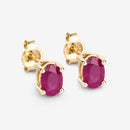 1.04 Carat Genuine Ruby 10K Yellow Gold Earrings-6