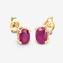 1.04 Carat Genuine Ruby 10K Yellow Gold Earrings-7
