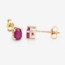 1.04 Carat Genuine Ruby 10K Yellow Gold Earrings-8
