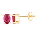 1.04 Carat Genuine Ruby 10K Yellow Gold Earrings-2