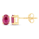 1.04 Carat Genuine Ruby 14K Yellow Gold Earrings-3
