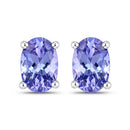 0.88 Carat Genuine Tanzanite .925 Sterling Silver Earrings-4