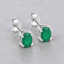 0.88 Carat Genuine Zambian Emerald 10K White Gold Earrings-4