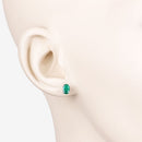 0.88 Carat Genuine Zambian Emerald 10K White Gold Earrings-5