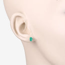 0.88 Carat Genuine Zambian Emerald 10K Yellow Gold Earrings-5