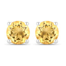 0.90 Carat Genuine Citrine .925 Sterling Silver Earrings-1