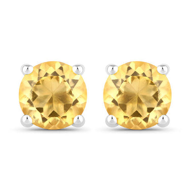 0.90 Carat Genuine Citrine .925 Sterling Silver Earrings