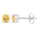 0.90 Carat Genuine Citrine .925 Sterling Silver Earrings-2
