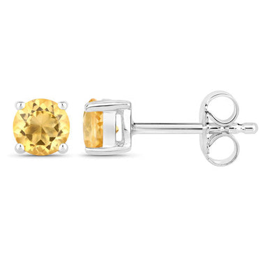 0.90 Carat Genuine Citrine .925 Sterling Silver Earrings - 0