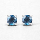0.64 Carat Genuine London Blue Topaz .925 Sterling Silver Earrings-6