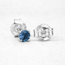 0.64 Carat Genuine London Blue Topaz .925 Sterling Silver Earrings-9