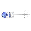 0.46 Carat Genuine Tanzanite .925 Sterling Silver Earrings-5