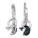 0.54 Carat Genuine Blue Diamond and White Diamond .925 Sterling Silver Earrings-3