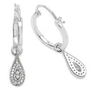 0.28 Carat Genuine White Diamond .925 Sterling Silver Earrings-5