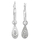 0.28 Carat Genuine White Diamond .925 Sterling Silver Earrings-6