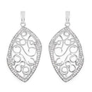 0.73 Carat Genuine White Diamond .925 Sterling Silver Earrings-4