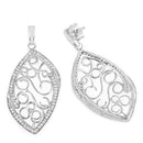 0.73 Carat Genuine White Diamond .925 Sterling Silver Earrings-5