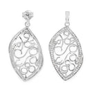 0.73 Carat Genuine White Diamond .925 Sterling Silver Earrings-6