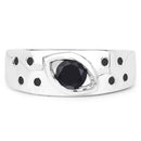 0.59 Carat Genuine Black Diamond .925 Sterling Silver Ring-3