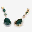 22.70 Carat Dyed Emerald and White Topaz .925 Sterling Silver Earrings-7