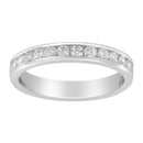 14K White Gold 1/2 cttw Diamond Band Ring (I-J Color, I2-I3 Clarity) - Size 7-1