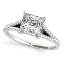14k White Gold Princess Cut Split Shank Diamond Engagement Ring (1 1/8 cttw)-1