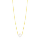 14k Yellow Gold Pearl Solitaire Necklace-1