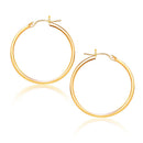 14k Yellow Gold Polished Hoop Earrings (25 mm)-1