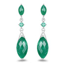 8.52 Carat Dyed Emerald & Emerald .925 Sterling Silver Earrings-2