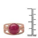 14K Rose Gold Plated 6.55 Carat Genuine Glass Filled Ruby .925 Sterling Silver Ring-3