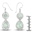 11.82 Carat Genuine Aquamarine .925 Sterling Silver Earrings-6