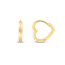 14k Yellow Gold Heart Huggie Hoops-1